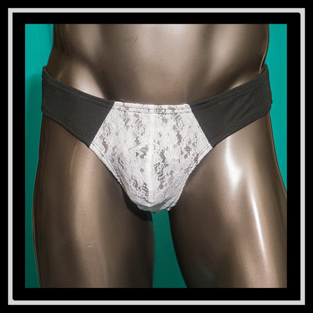 Mens Front Lace Thong Handmade